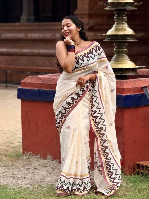 Kerala Traditional Mul Cotton Saree