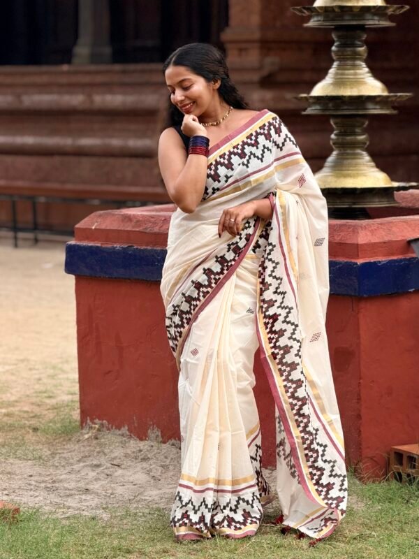 Kerala Traditional Mul Cotton Saree