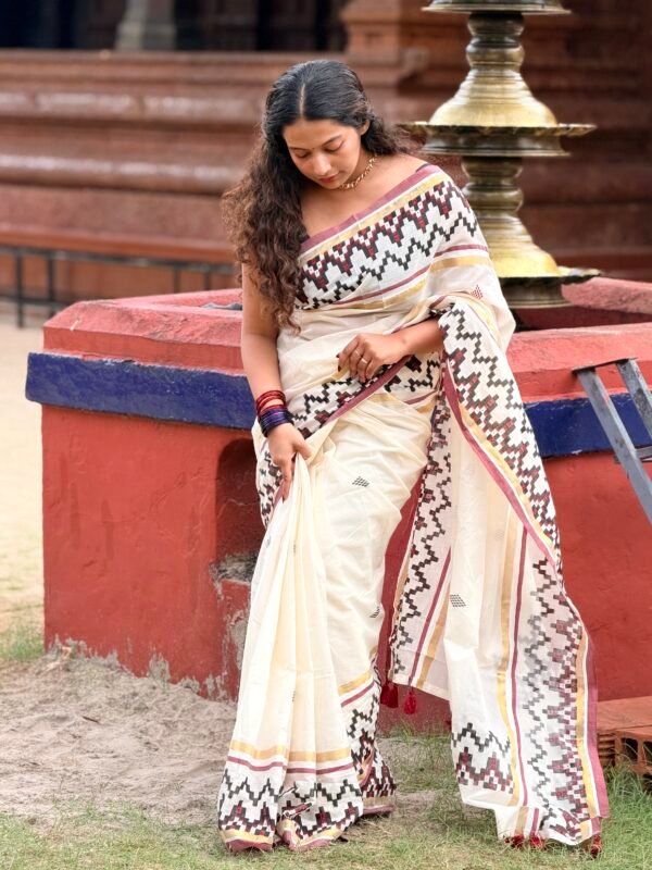 Kerala Traditional Mul Cotton Saree