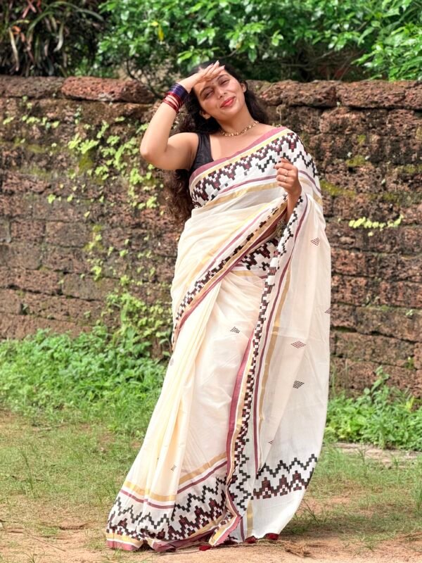 Kerala Traditional Mul Cotton Saree