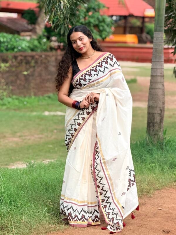 Kerala Traditional Mul Cotton Saree