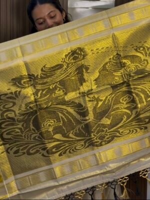Kerala Traditional Premium Krishna Radha Set Saree