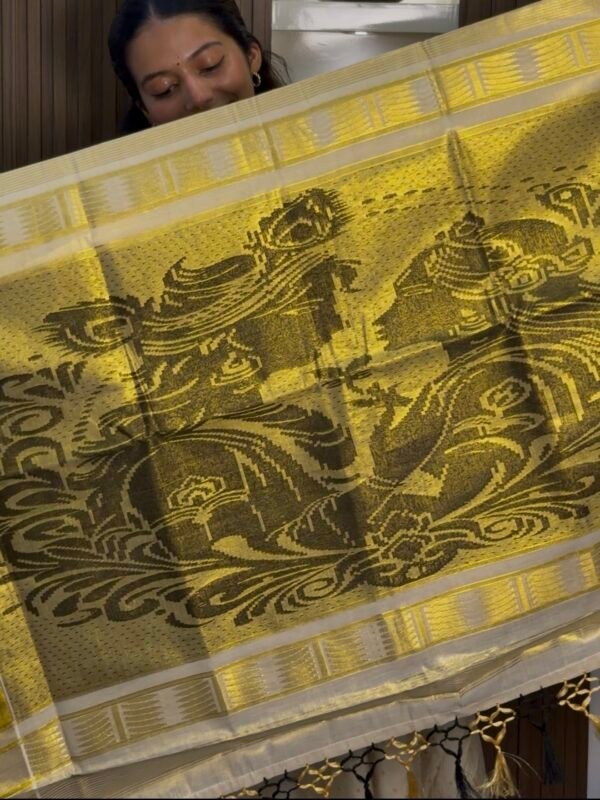 Kerala Traditional Premium Krishna Radha Set Saree