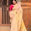 Golden Tissue Mul Cotton Saree