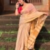 Golden Tissue Mul Cotton Saree