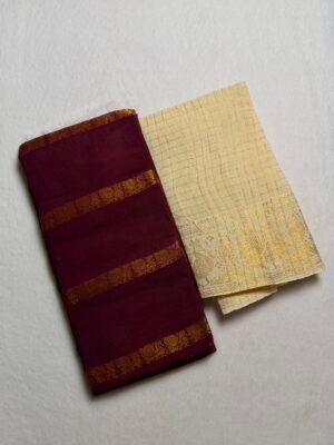 Traditional Madurai Sungudi Cotton Saree with Blouse Piece