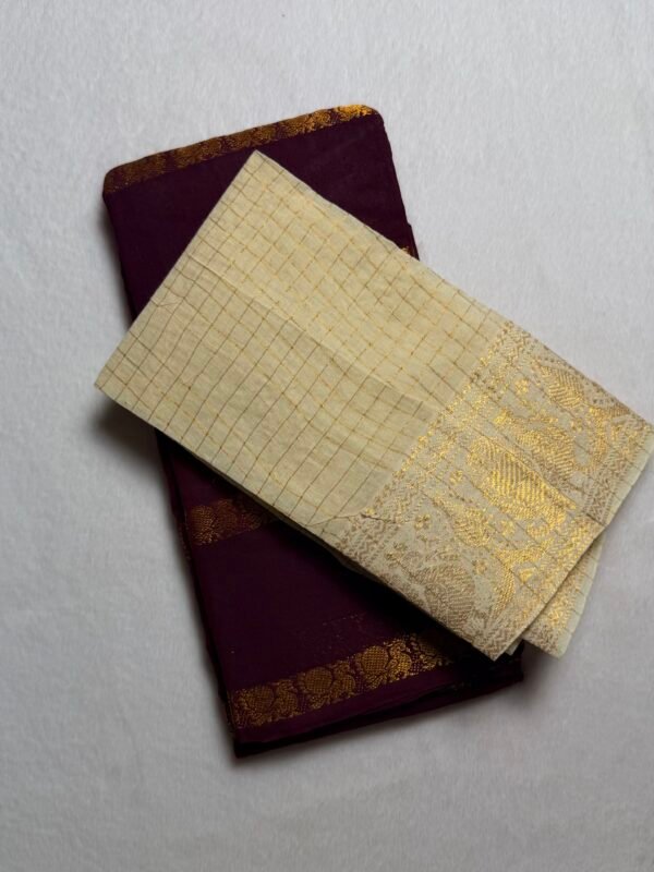 Traditional Madurai Sungudi Cotton Saree with Blouse Piece