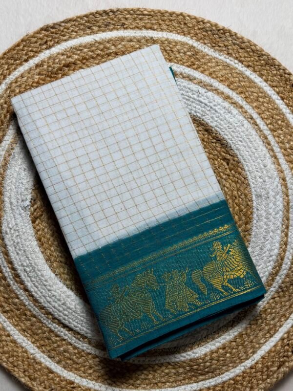 Traditional Madurai Sungudi Cotton Saree with Blouse Piece
