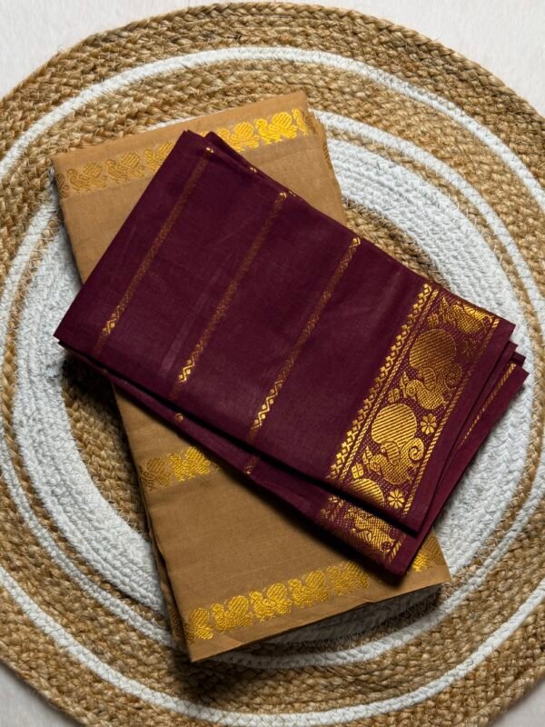 Traditional Madurai Sungudi Cotton Saree with Blouse Piece