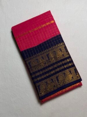 Traditional Madurai Sungudi Cotton Saree with Blouse Piece