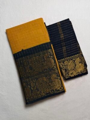 Traditional Madurai Sungudi Cotton Saree with Blouse Piece