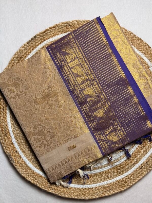 Grand Pallu Premium Zari Kanchi Cotton Saree